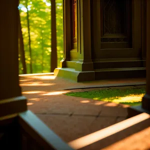 Architectural Doorway Illuminated with Supportive Lighting