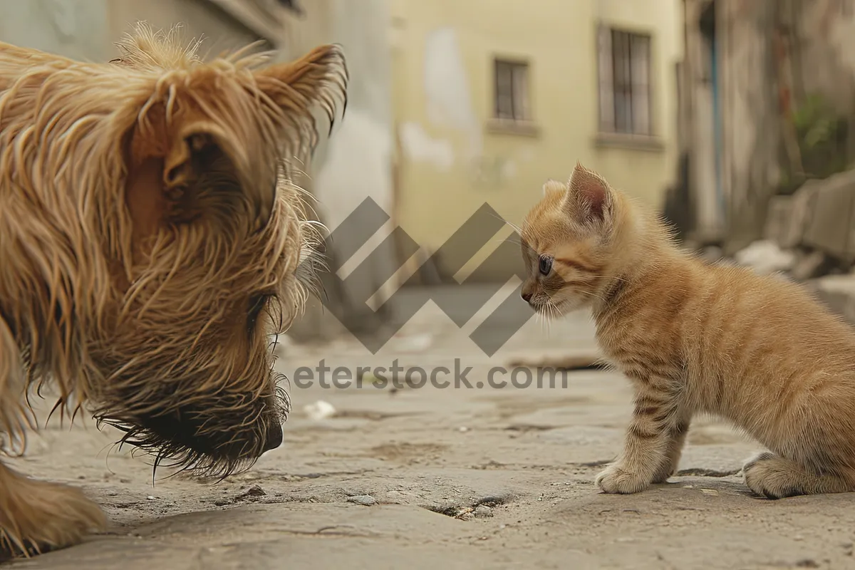 Picture of Cute tabby kitten with fluffy fur and whiskers.