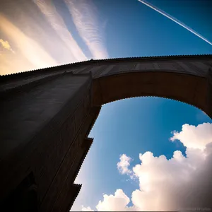 Serenity's Glow: City Bridge at Sunset