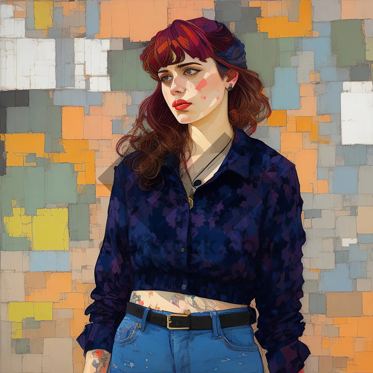 Picture of Portrait of adult student solving jigsaw puzzle in classroom