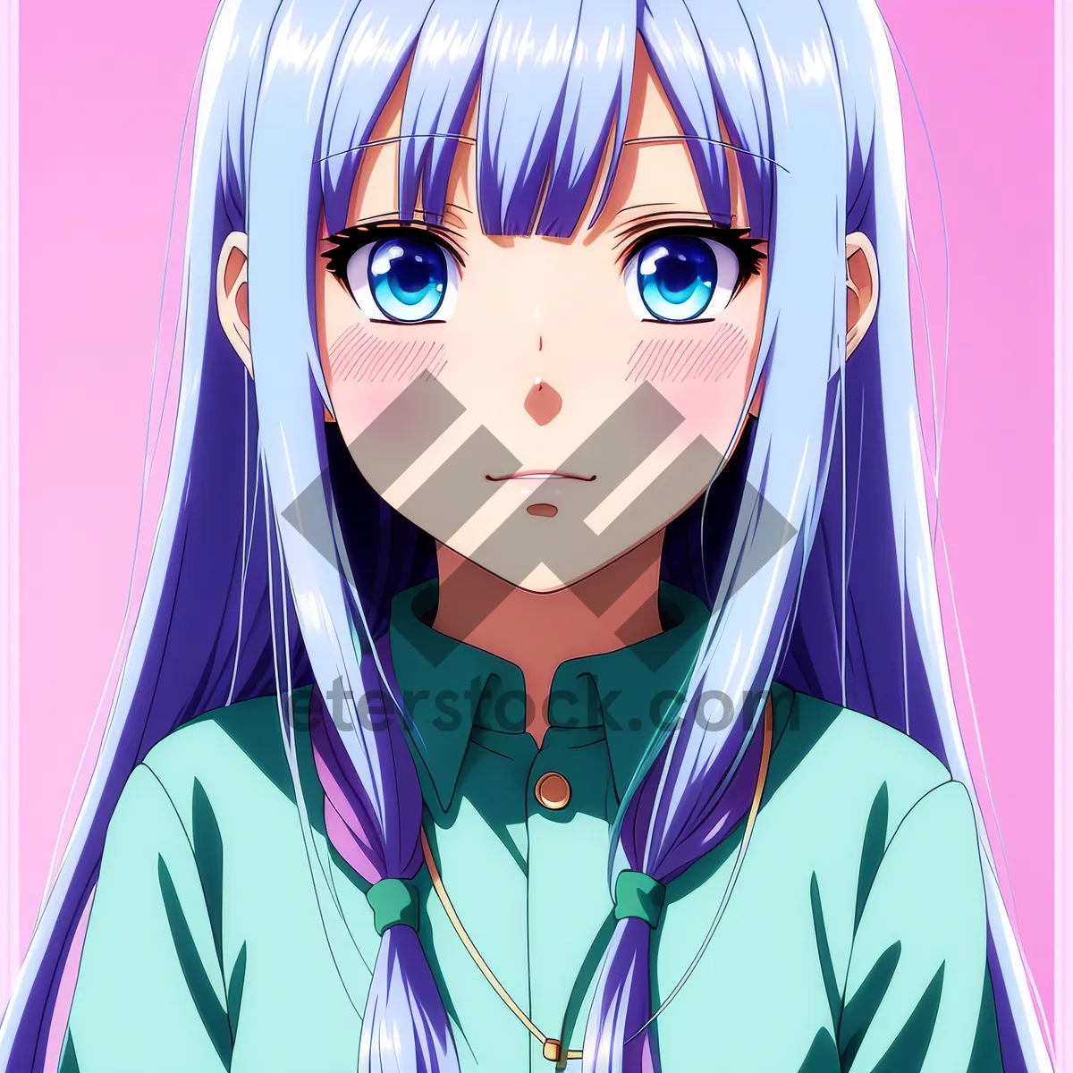 Picture of Fashionable Charm - Model's Enchanting Portrait in Cartoon Style