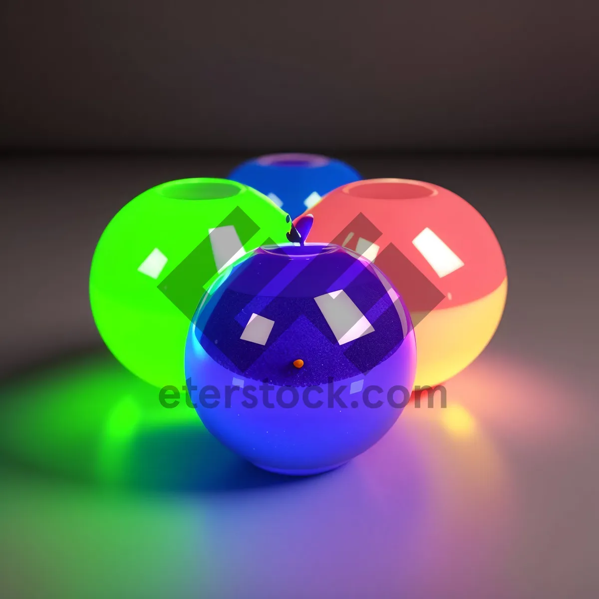 Picture of Modern Shiny Web Button Set with Reflective Glass Design