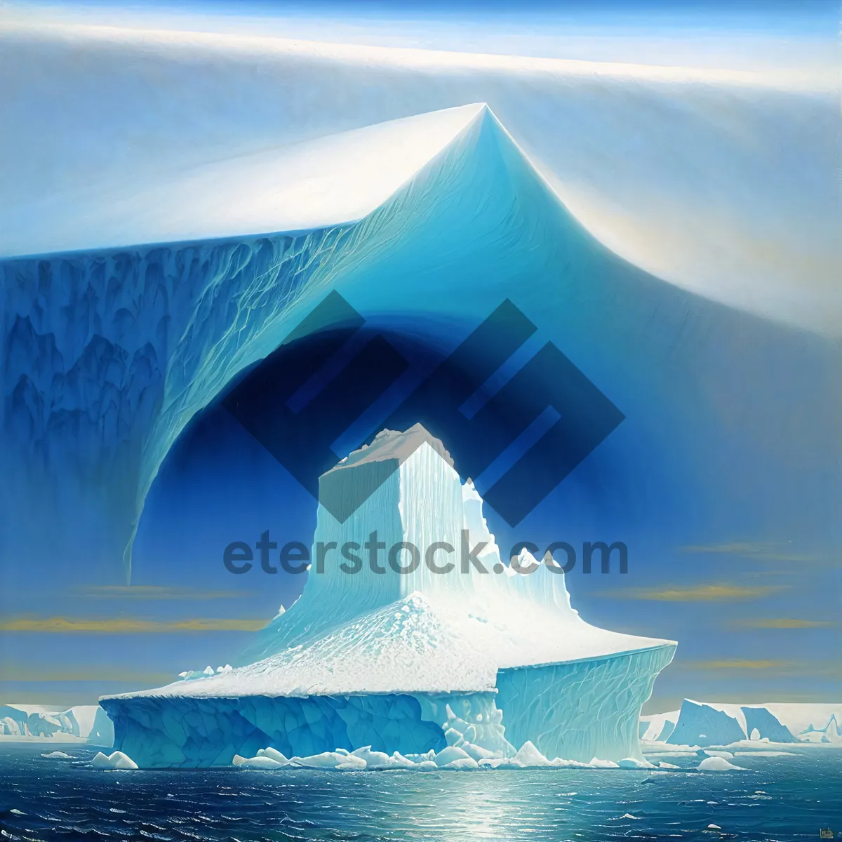 Picture of Glacial Reflections: Summer's Cold Oceanic Serenity