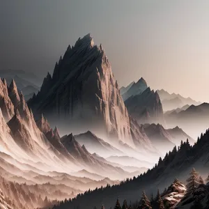 Snow-capped Glacier Peak in Majestic Alpine Landscape