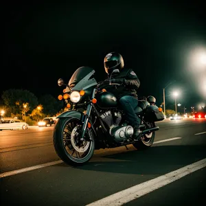 Speedy Motorcycle Racing Helmet on Road