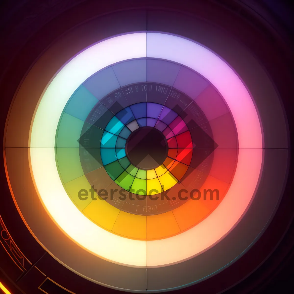 Picture of Bright Fractal Circle: Digital Art Stationery Design