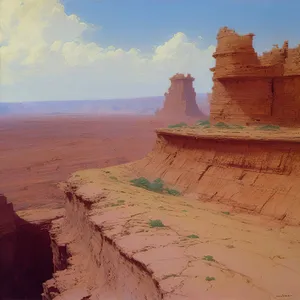 Desert Castle: Ancient Fortress Amidst Sandstone Landscape