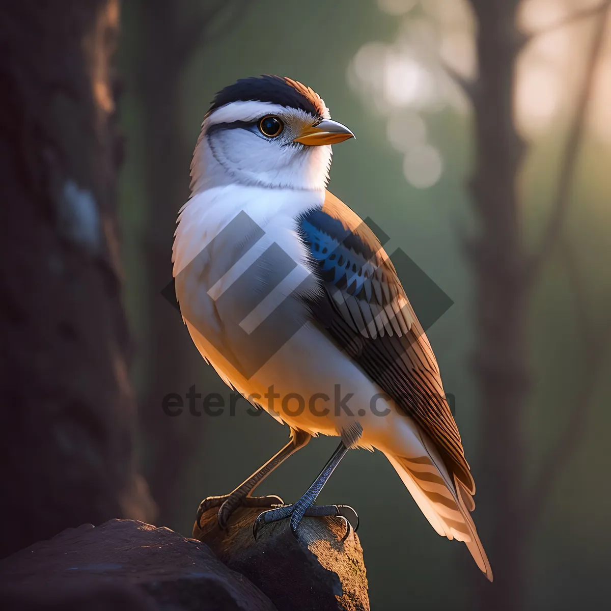 Picture of Sparrow perched on branch in the garden