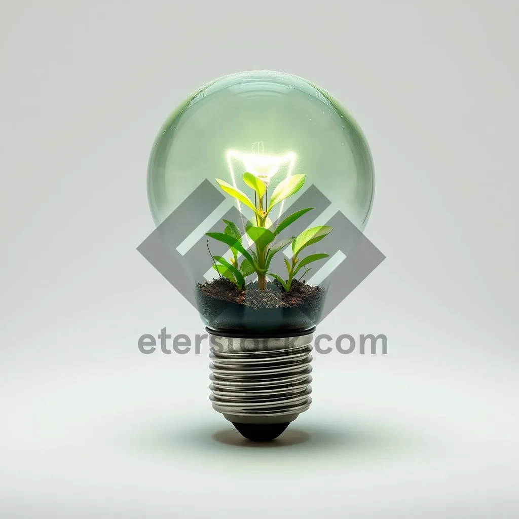 Picture of Light bulb powered by plant energy for eco-friendly innovation