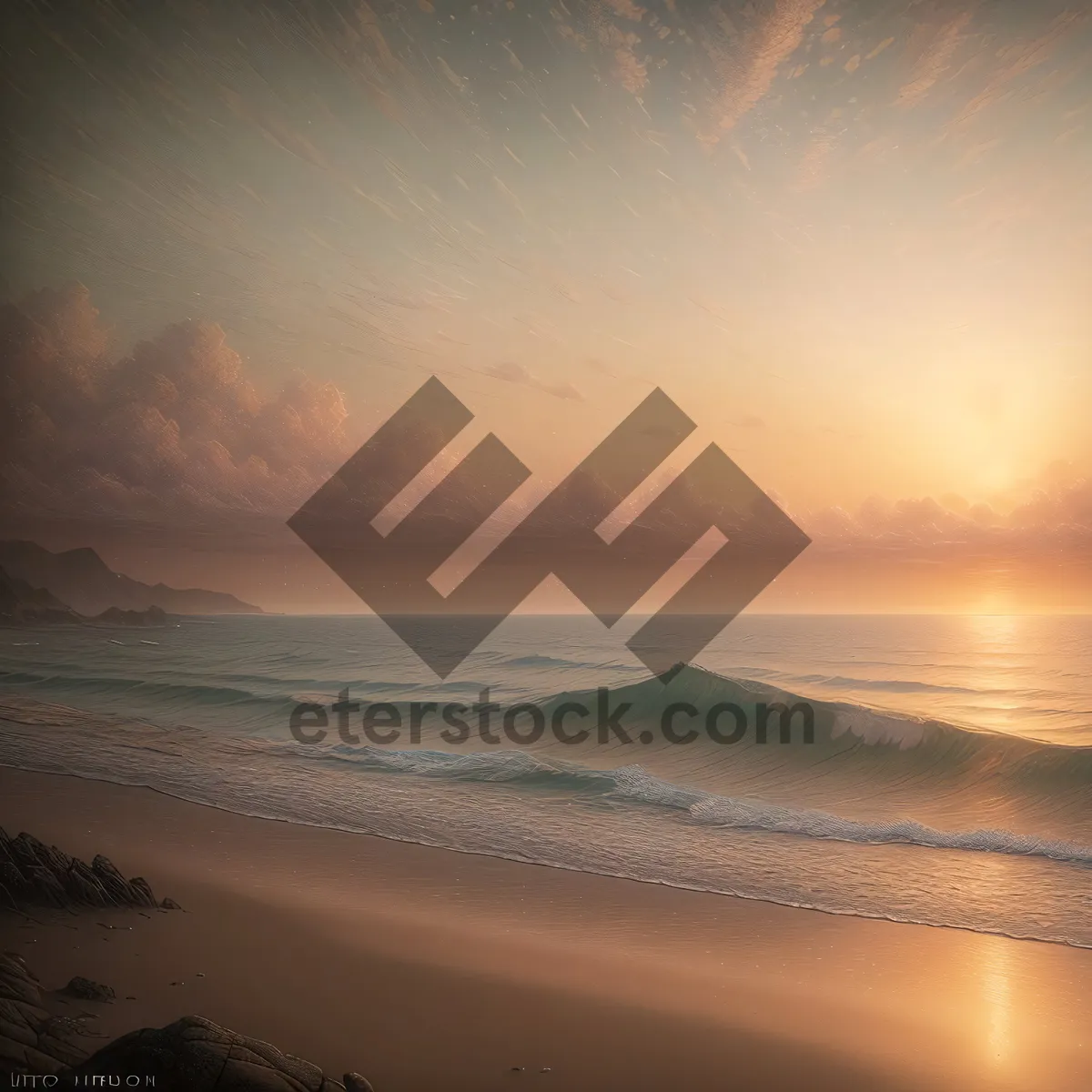 Picture of Golden Horizon: Tranquil Sunset on Tropical Beach