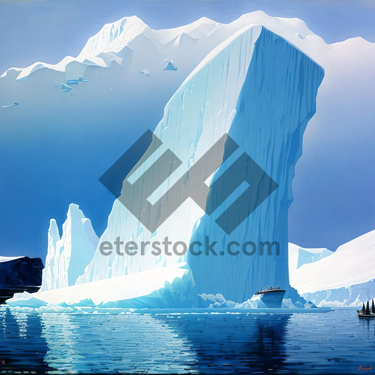 Picture of Majestic Arctic Glacier Over Icy Ocean