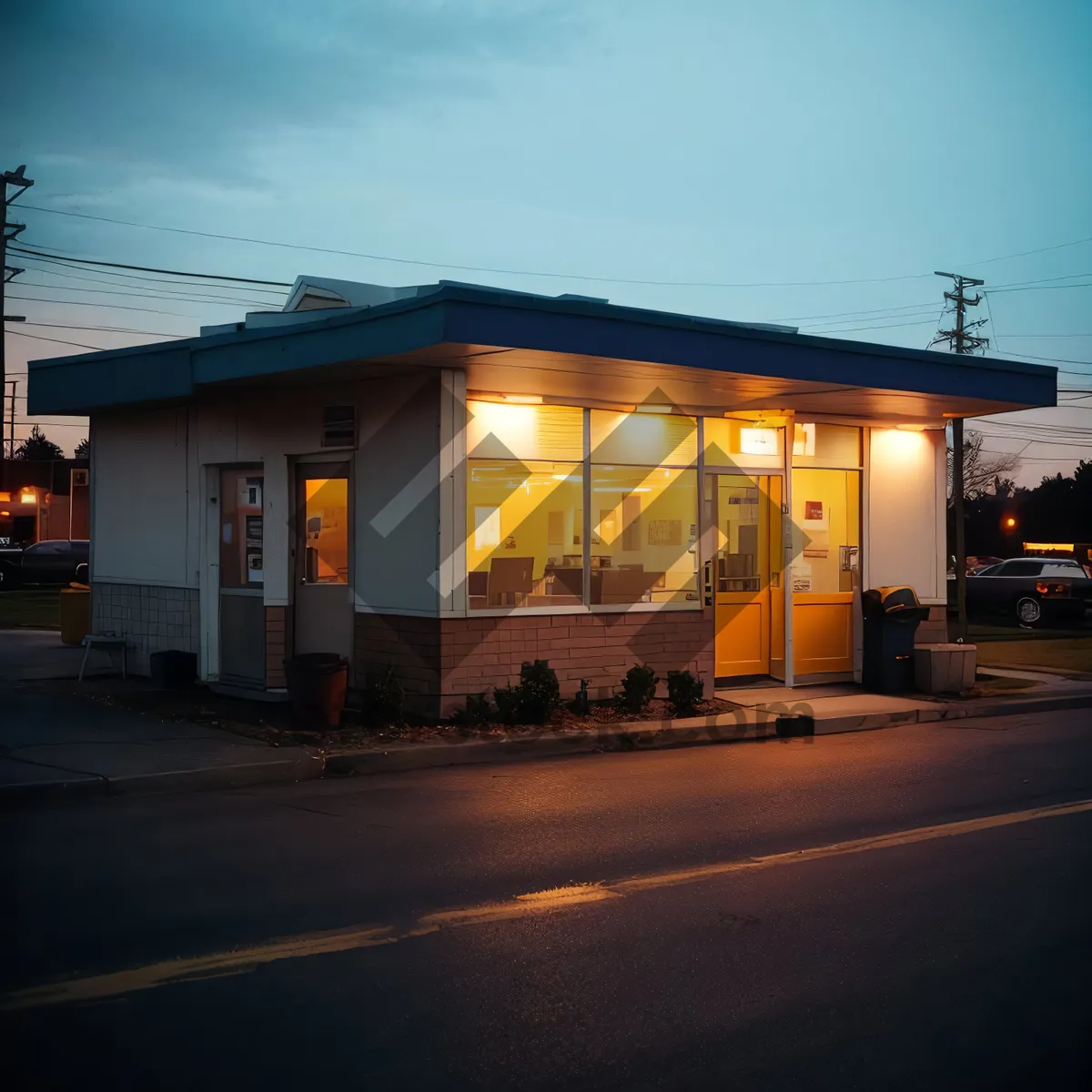 Picture of Modern Residential Architecture with Garage and Sky View