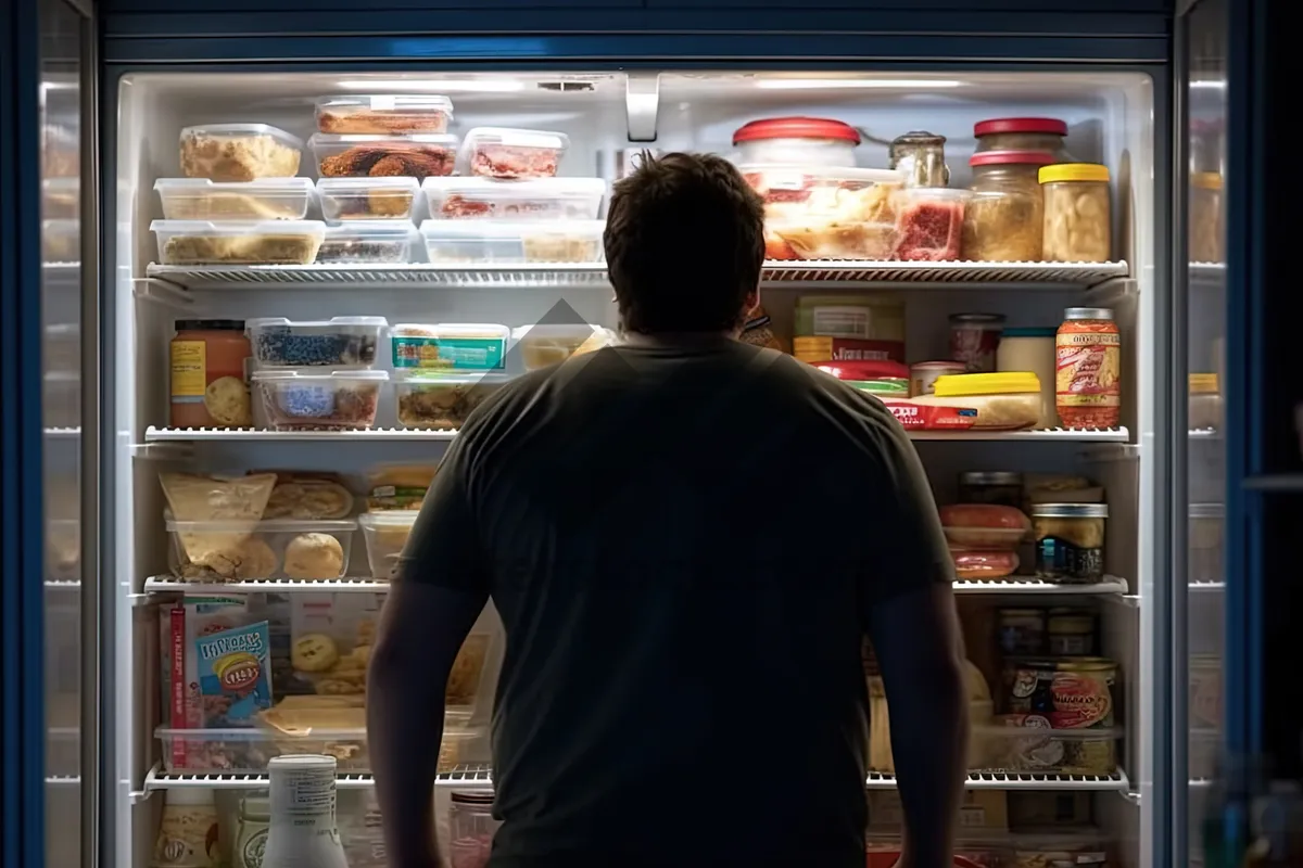 Picture of Happy shopper inside a grocery store.