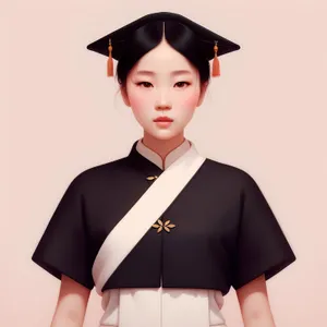 Happy graduate student in academic gown and mortarboard smiling