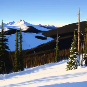 Winter Wonderland: Majestic Ski Slope Surrounded by Alpine Beauty