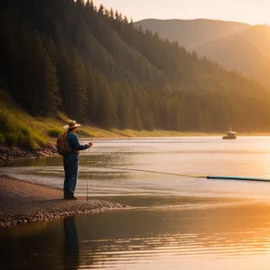 Sunset Paddle: Blade Slicing Through Tranquil Waters