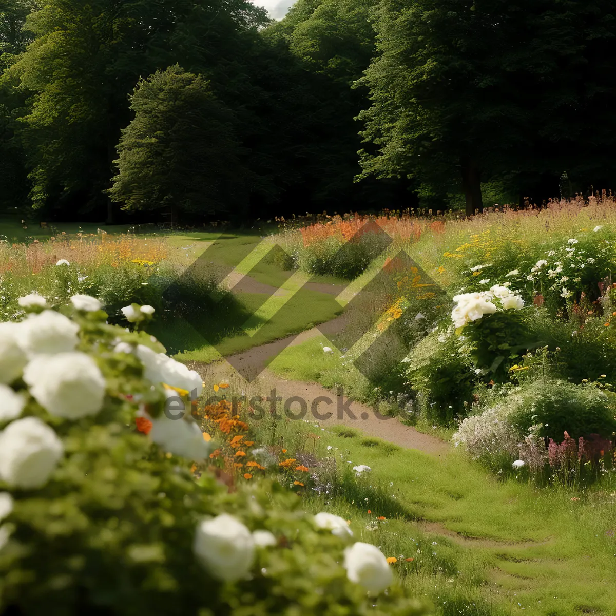 Picture of Green Golf Field with Ball amidst Vibrant Landscape