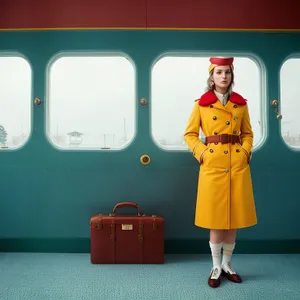 Happy Man Standing with Briefcase at Locker