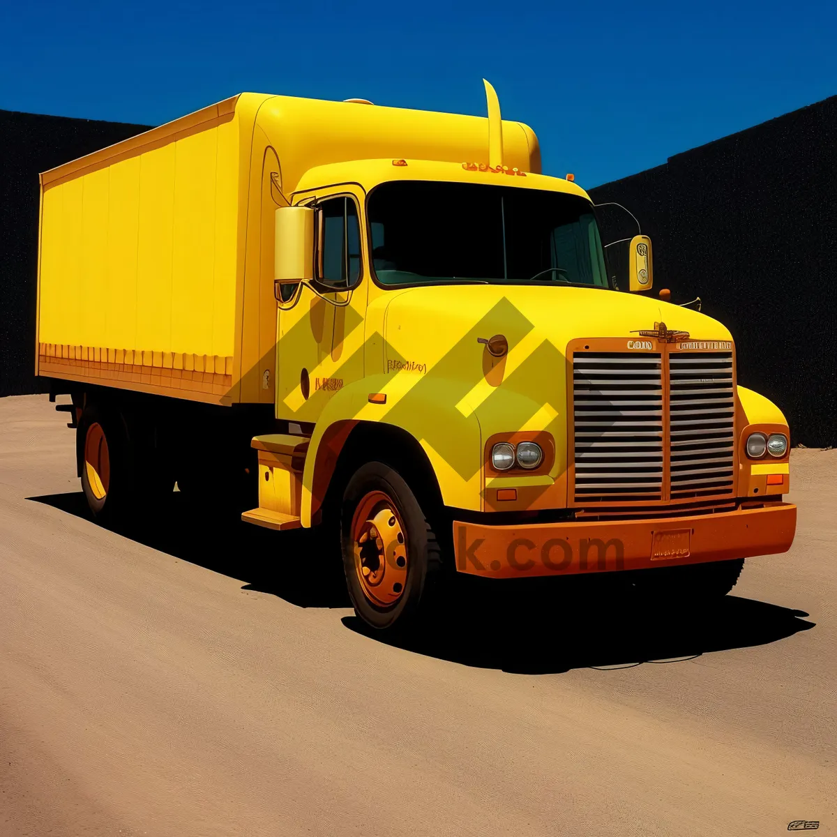 Picture of Fast-paced Highway Traffic with Trucks and Containers