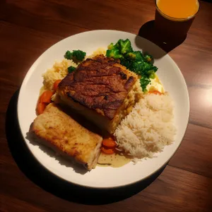 Delicious Grilled Steak with Mashed Potatoes and Salad