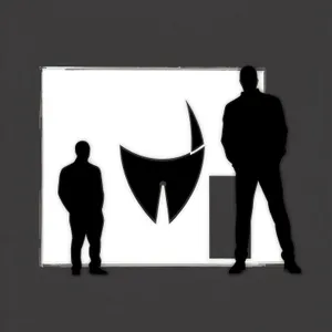 Corporate Team: Silhouettes of Business Professionals in Black Suits