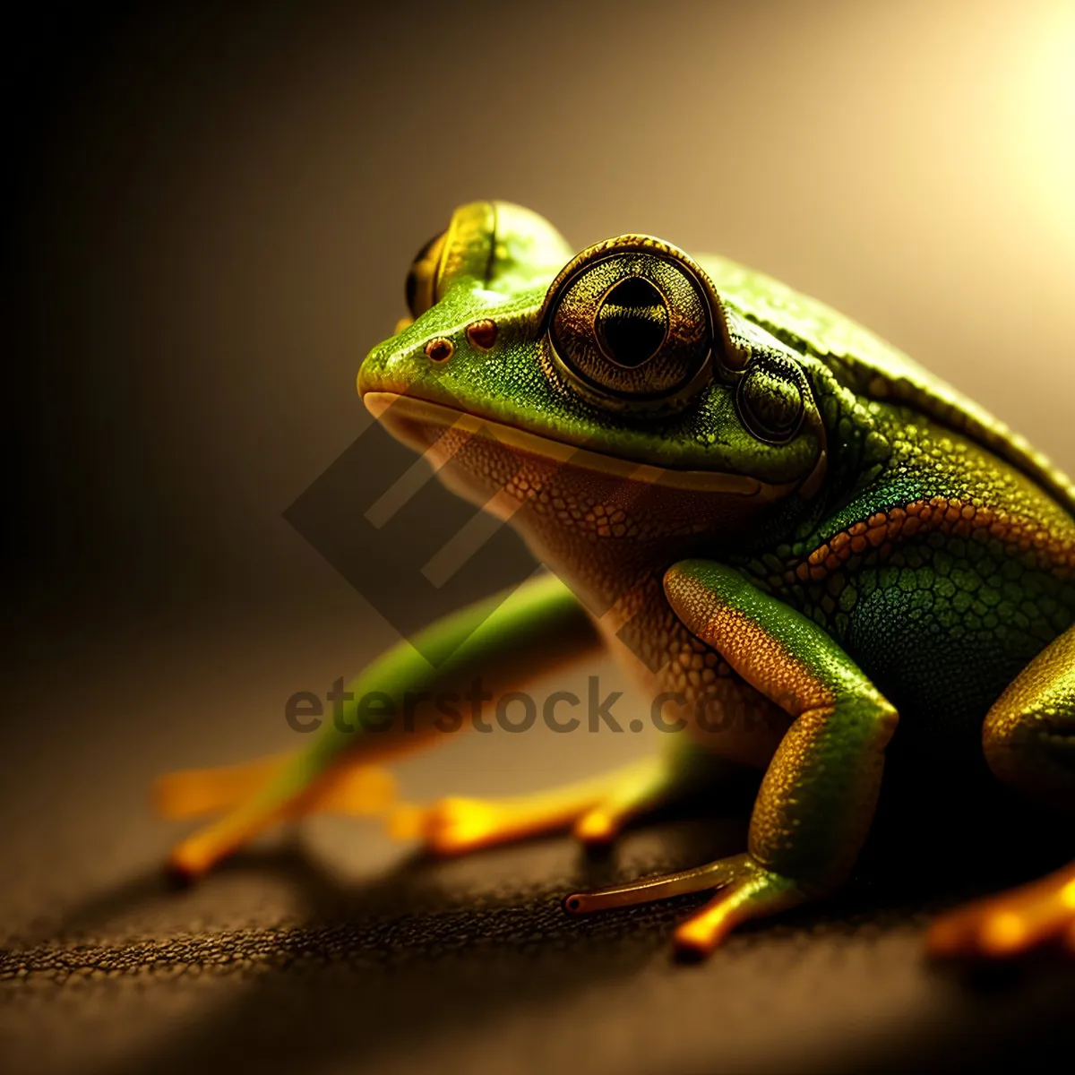 Picture of Bulging-eyed Orange Tree Frog in Wildlife