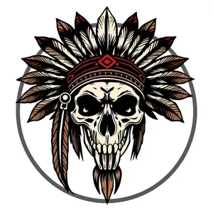Black floral graphic design element with retro style