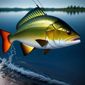 Colorful Snapper Swimming in Underwater Aquarium