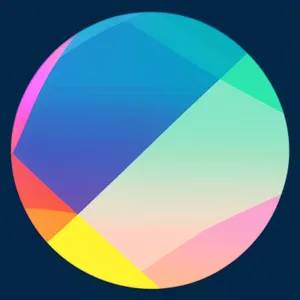 Colorful Gradient Circle Design with Reflective Texture