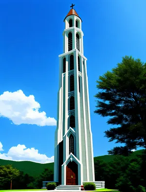 City Church's Majestic Bell Tower against a Mellow Sky