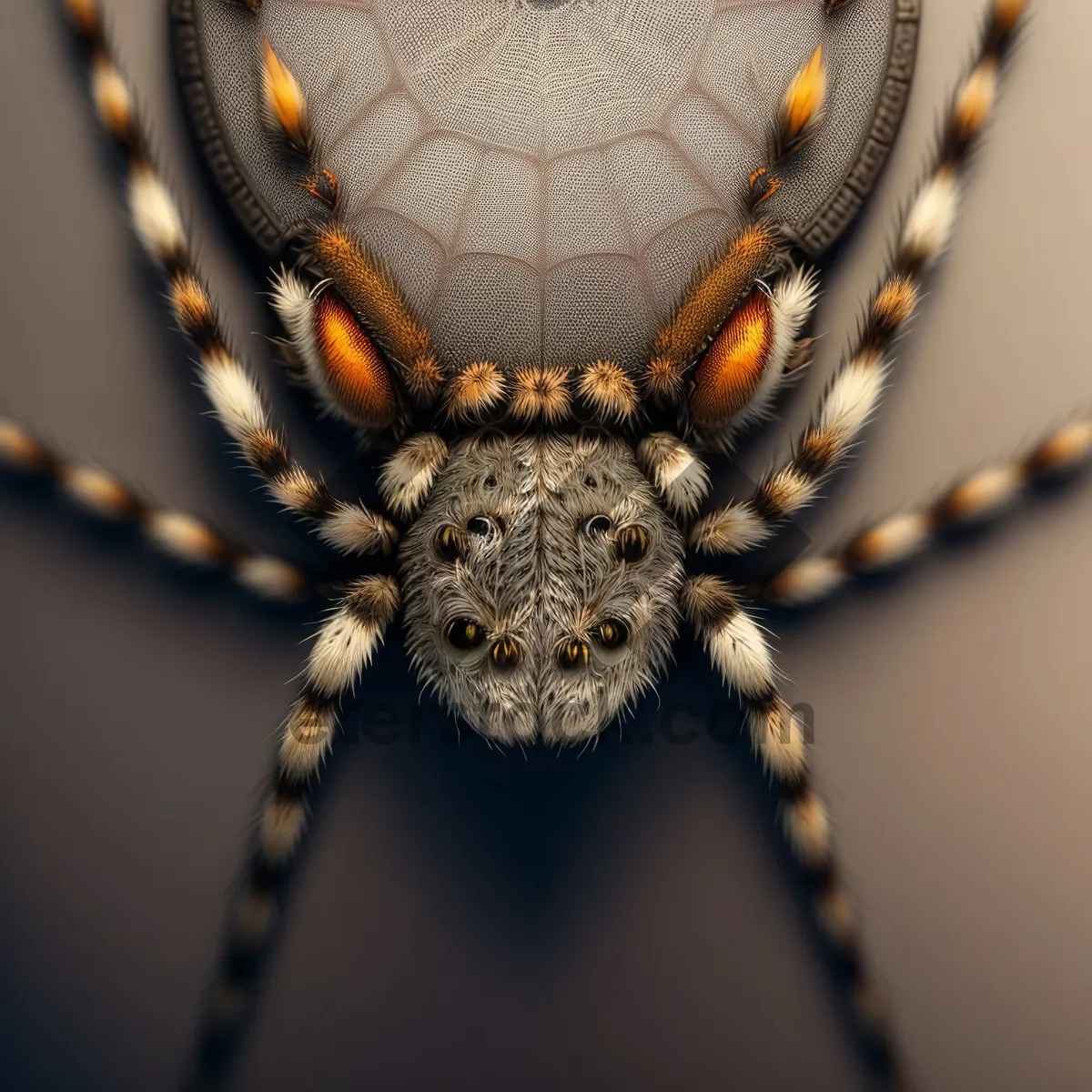 Picture of Barn Spider - Black and Gold Arachnid in Close-Up