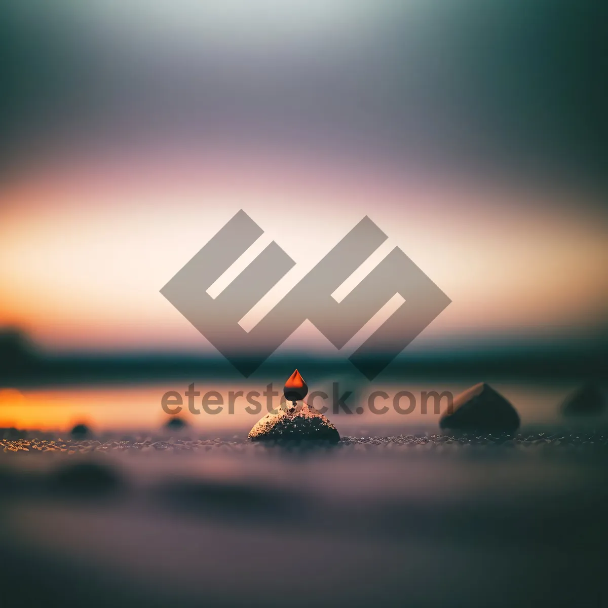 Picture of Vibrant Sunset Sky with Silhouetted Landscape