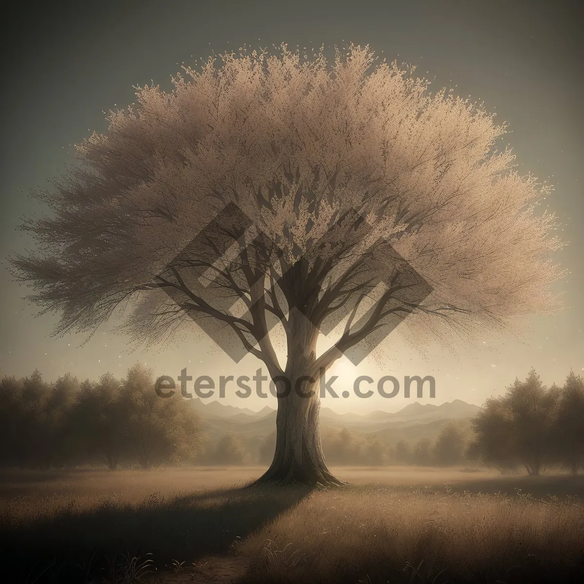 Picture of Serene Winter Wonderland: Majestic Trees Amidst a Snowy Landscape