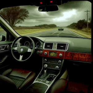 Modern Luxury Car Cockpit with Advanced Control Panel