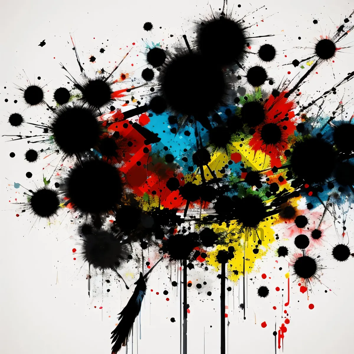 Picture of Dynamic Grunge Splash Design: Stunning Ink Silhouette