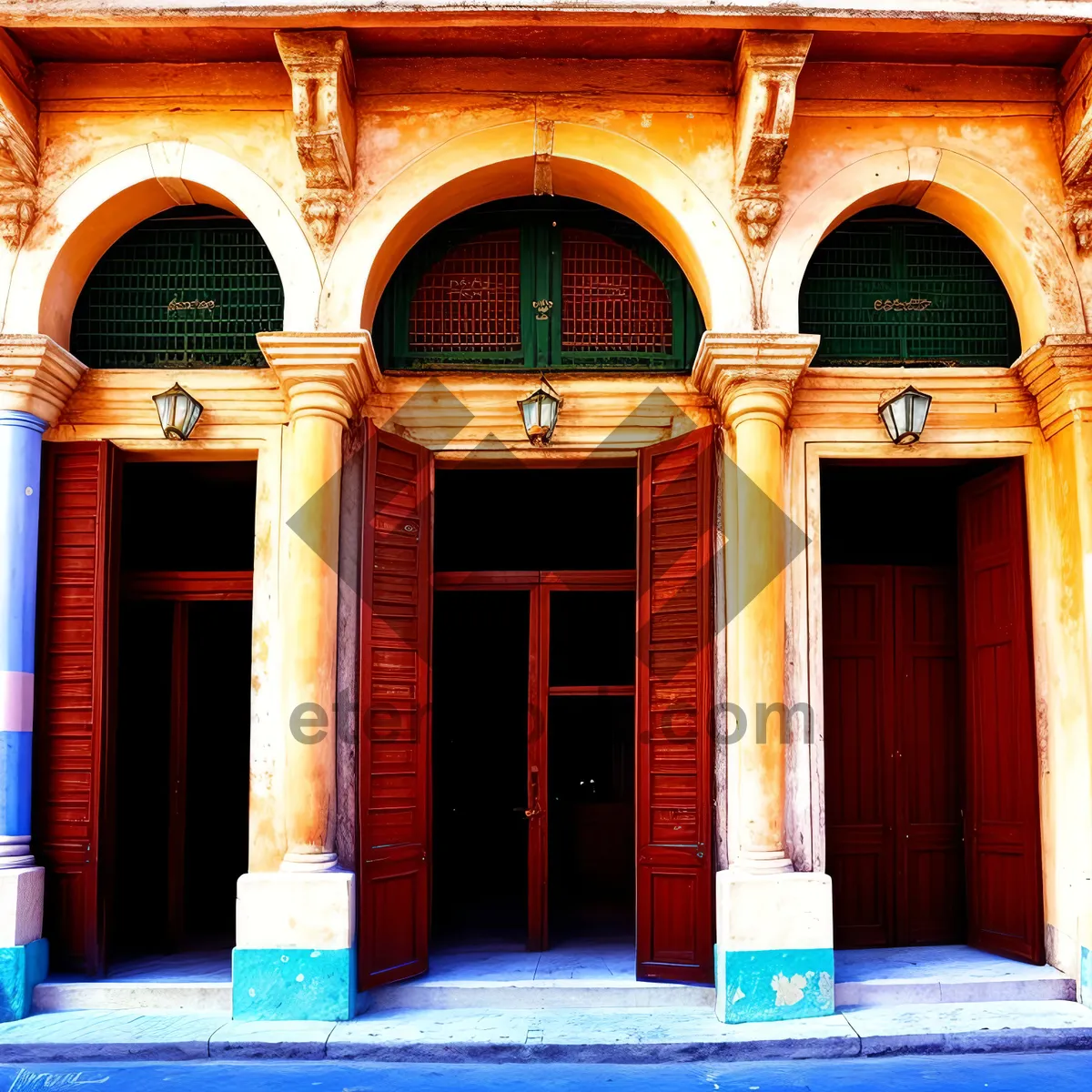 Picture of Medieval Church Doorway - Historic Entrance to Ancient Architecture