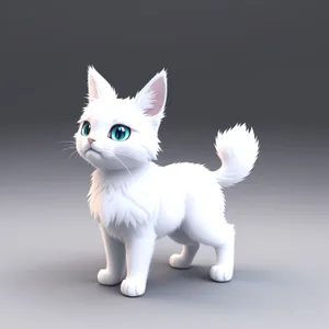 Fluffy white furball with curious eyes - Kitty portrait