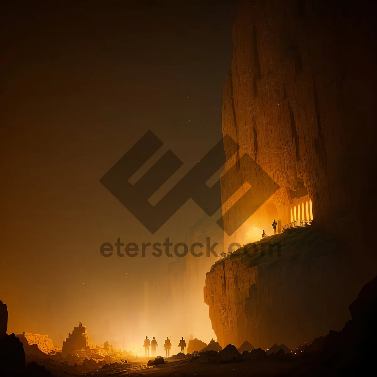 Picture of Sunset Over Rocky Desert Landscape