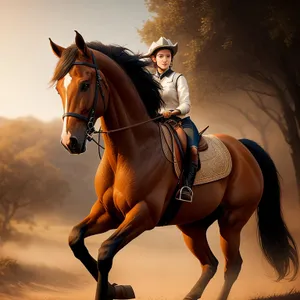 Graceful Thoroughbred Stallion in Equestrian Bridle