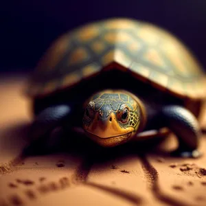 Slow shell business: Reptile terrapin in a box turtle pen