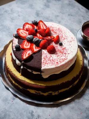 Delicious Berry Trifle with Sweet Cream and Chocolate