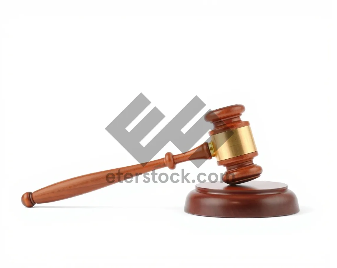 Picture of Wooden gavel for courtroom proceedings and auctions