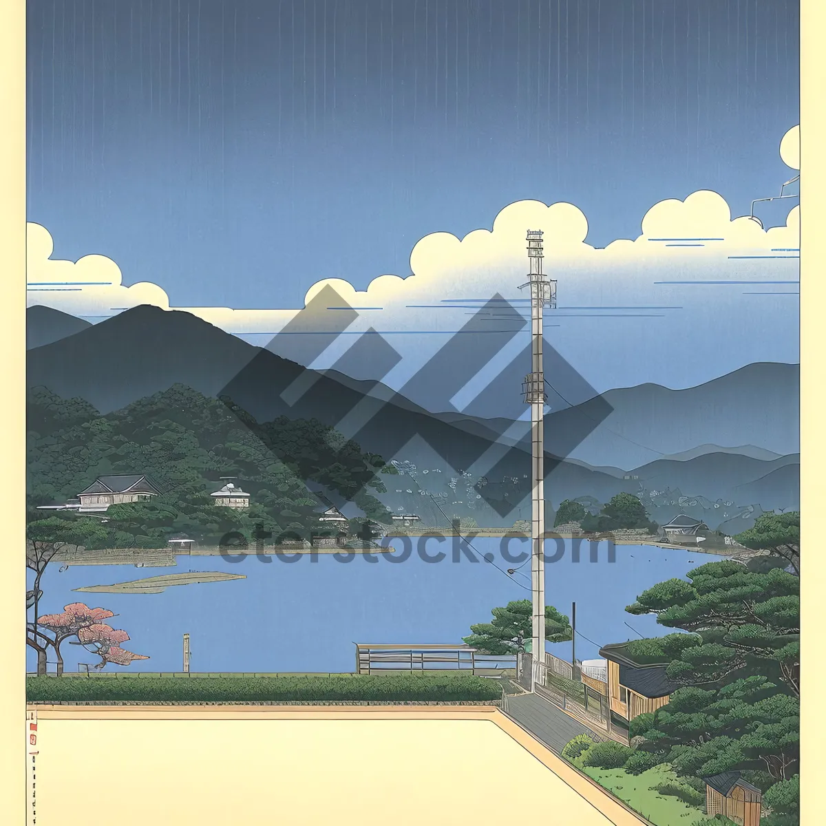 Picture of Scenic Island Retreat with Towering Flagpole