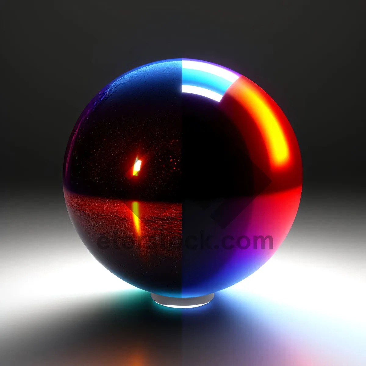 Picture of Oxygen Sphere: 3D Glass Icon with Reflection