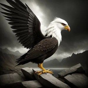 Regal Hunter: Majestic Bald Eagle in Flight