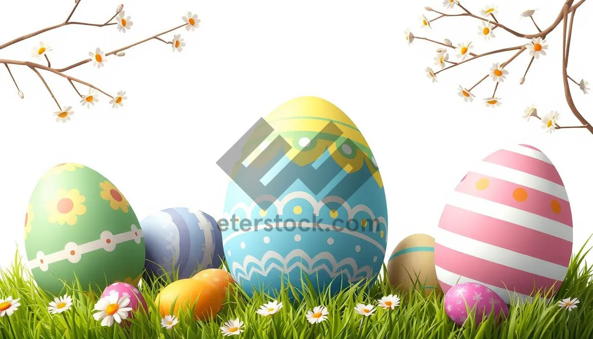 Picture of Festive Easter Egg Decorations in Vibrant Colors