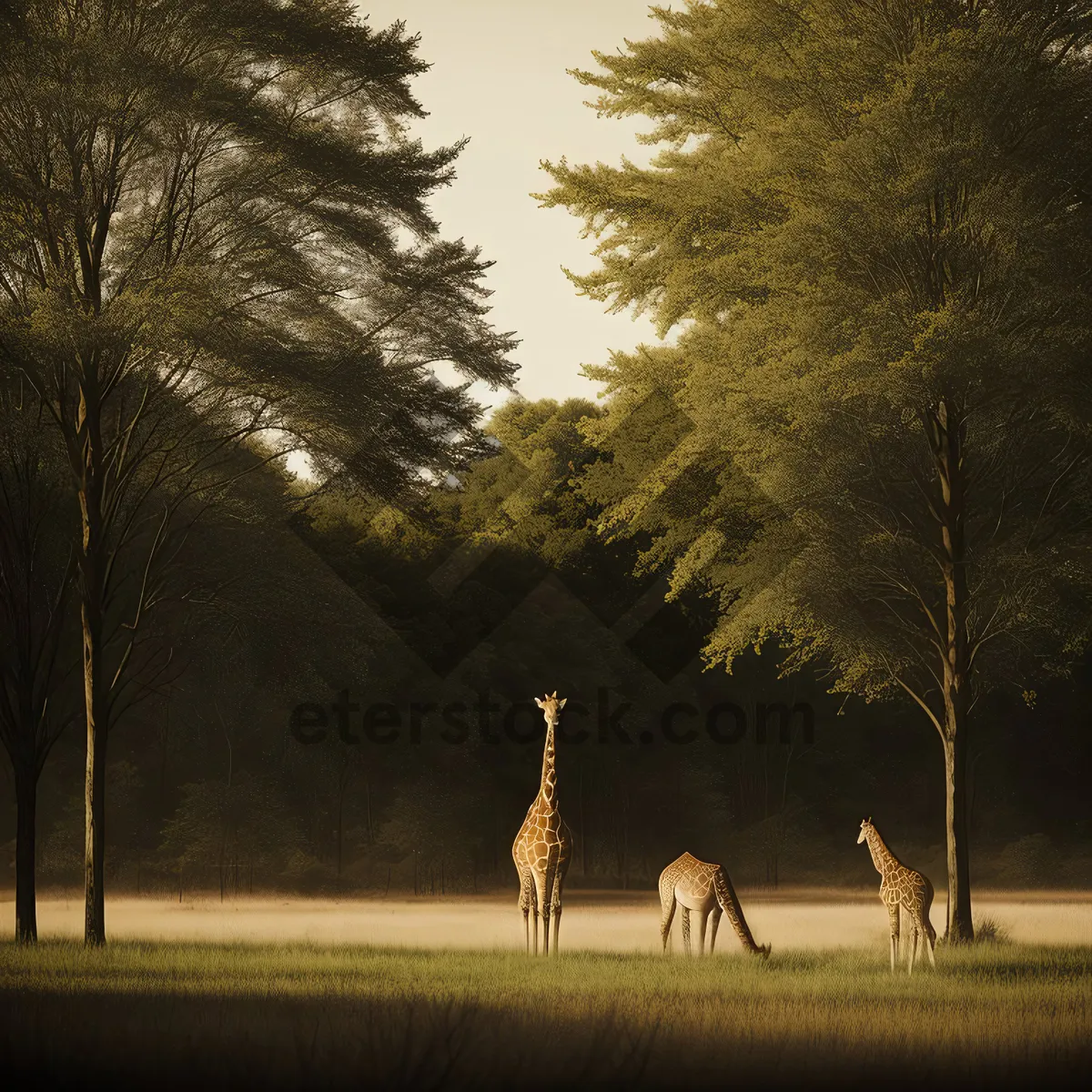 Picture of Majestic Wildlife in Serene Forest Landscape