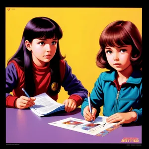 Professional businesswoman working happily on laptop in office.