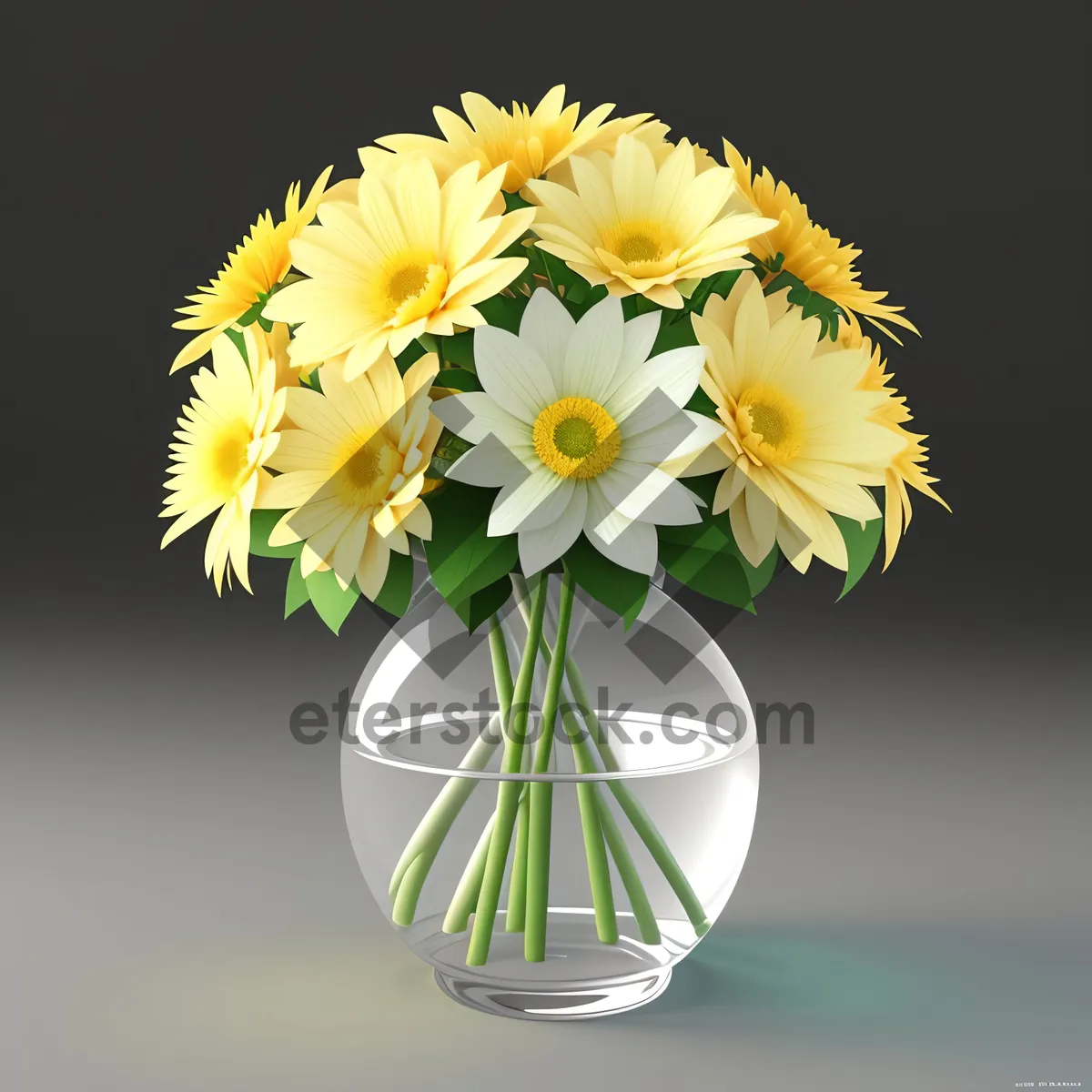 Picture of Bright Yellow Daisy Blossom in Summer Meadow