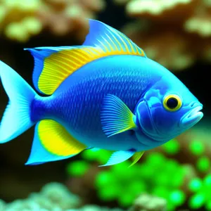 Colorful tropical fish swimming in vibrant coral reef